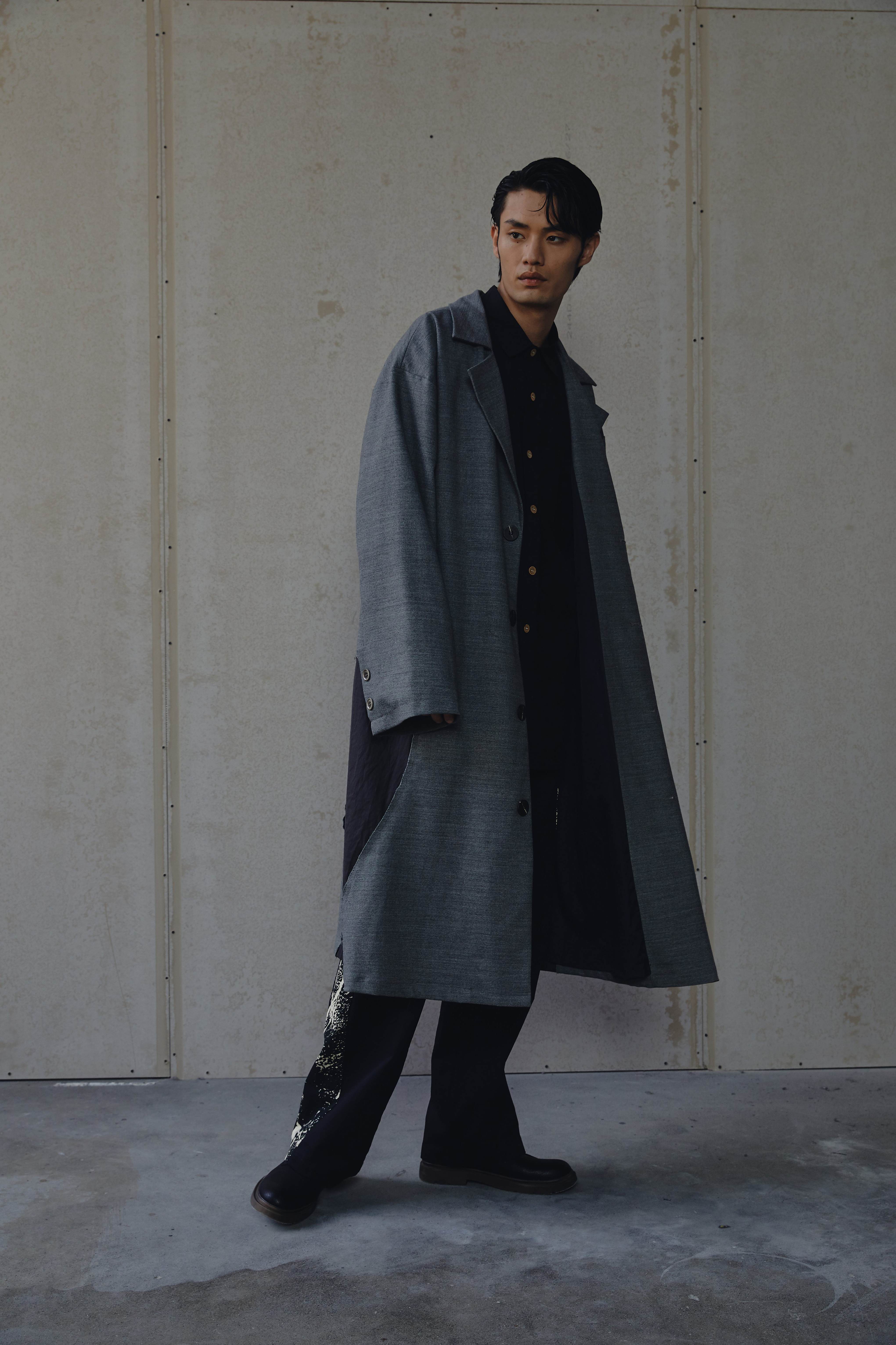 Patchwork cheap wool coat