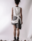 Double Layered Asymmetric Circle Sleeveless Top - Avant Gardist
