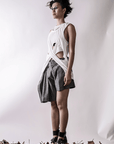 Double Layered Asymmetric Circle Sleeveless Top - Avant Gardist