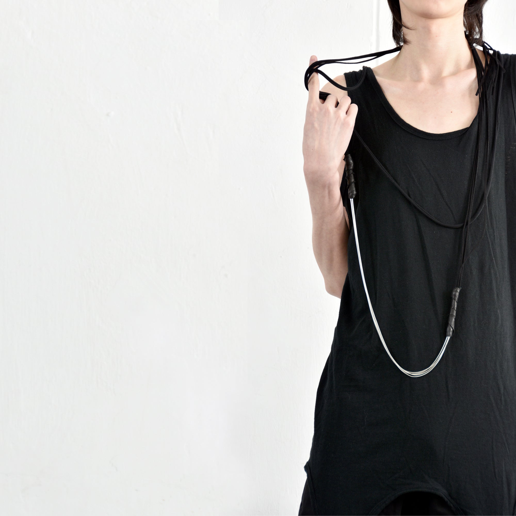 Brass and Leather Necklace - Avant Gardist