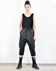 Calf-Skin Cropped Pants
