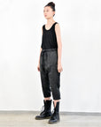 Calf-Skin Cropped Pants