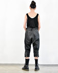 Calf-Skin Cropped Pants