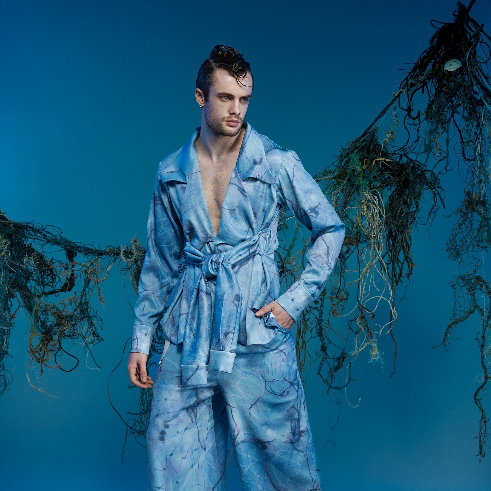 Deconstructed Knight Collar Tie-Dye Shirt - Avant Gardist