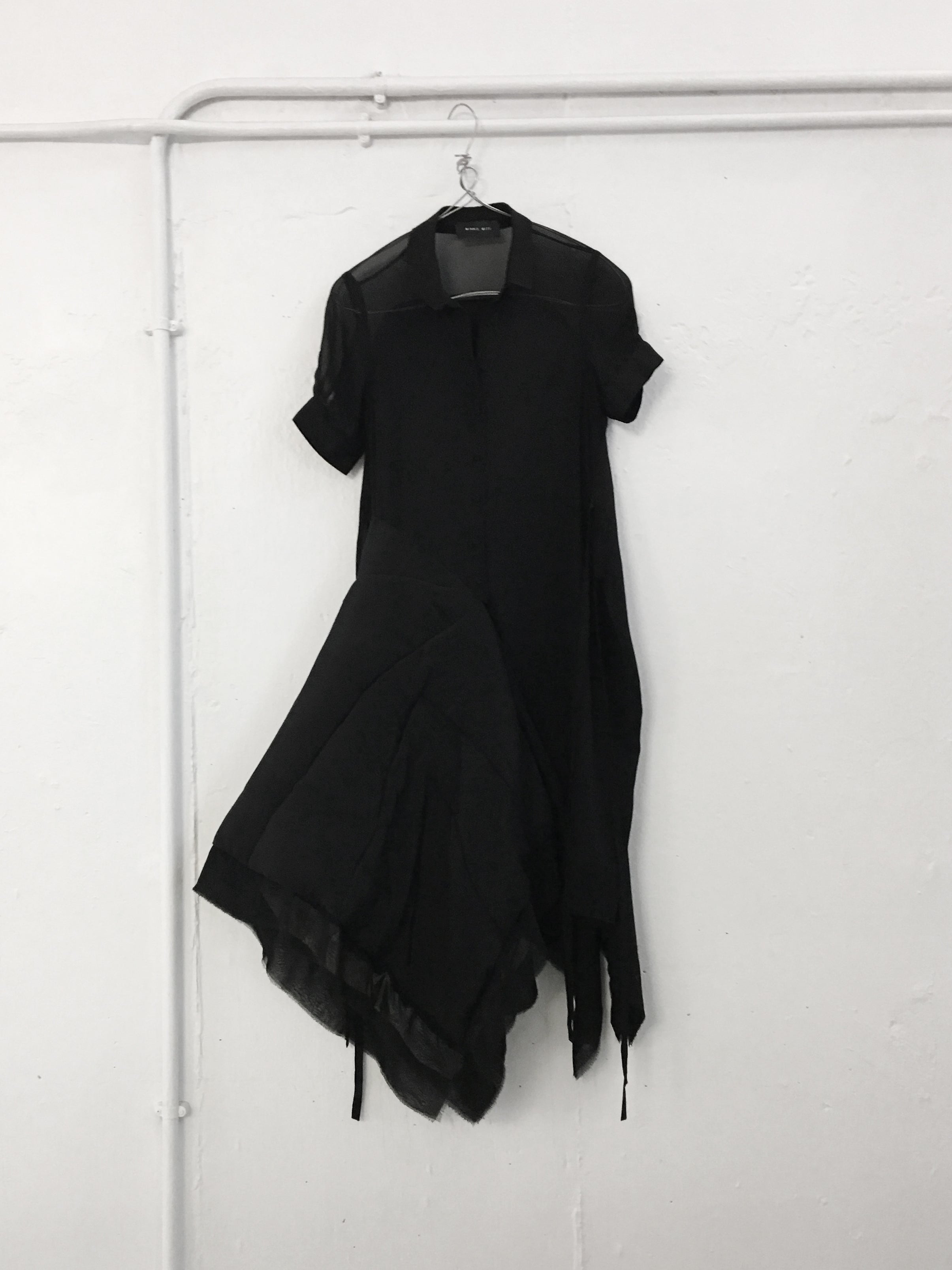 QUILTED SILK SHIRT DRESS