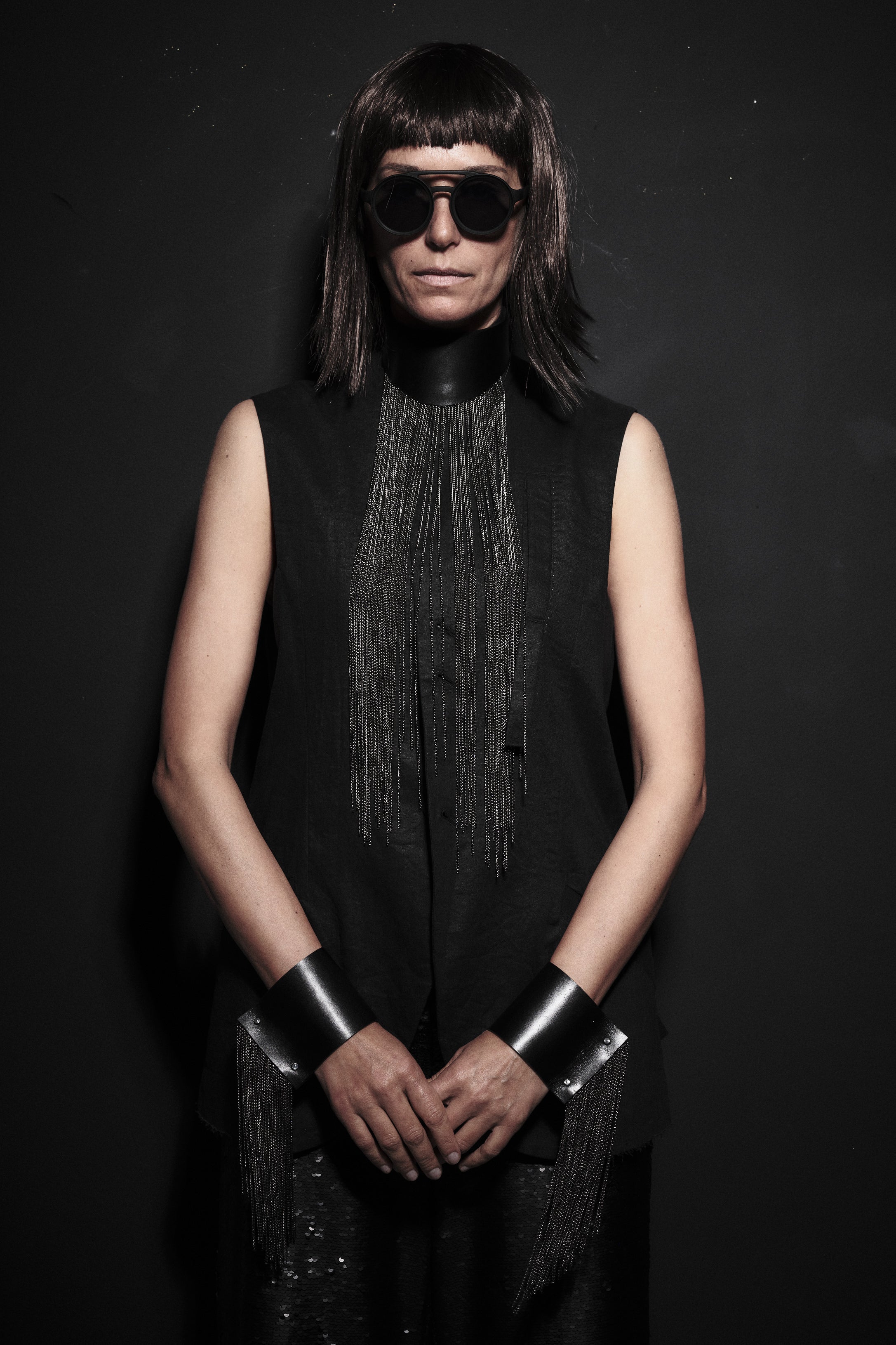 Zaha Long Leather Chain Fringe Necklace - Avant Gardist