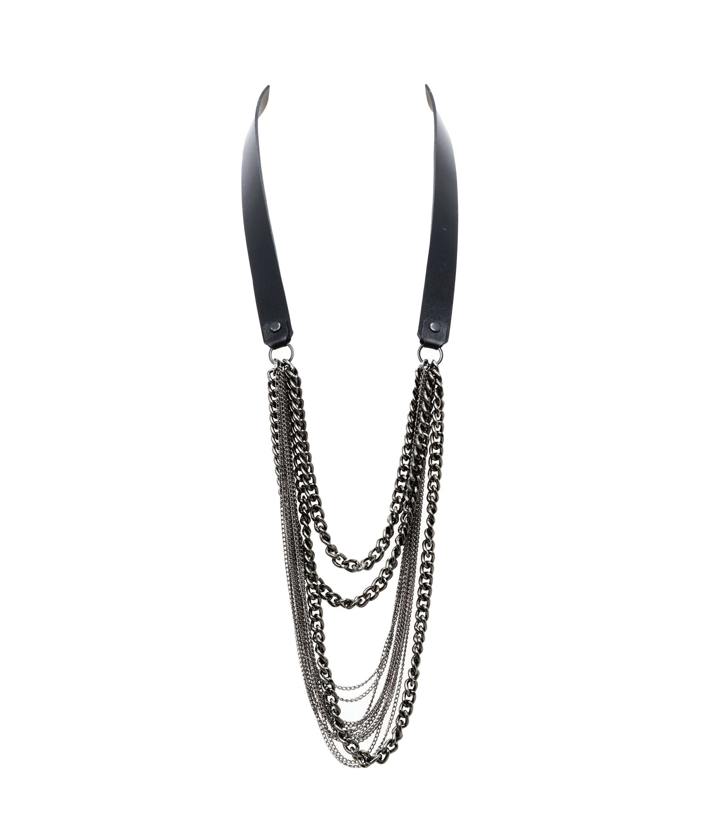 Zaha Leather Chain Necklace