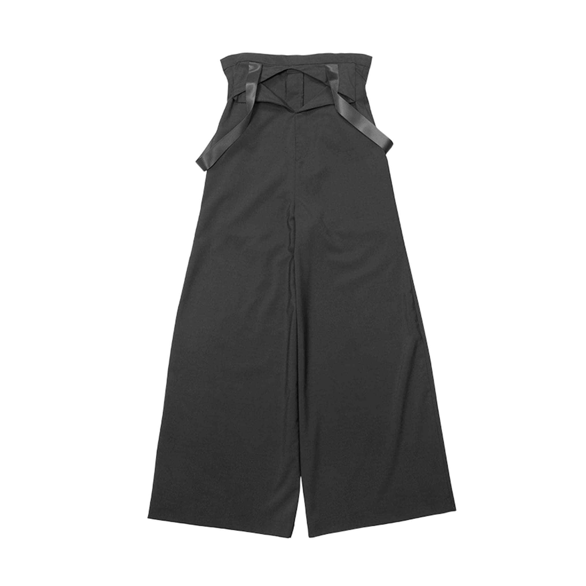 Deconstructed Corset-Like Wide-Leg Trousers with Suspenders