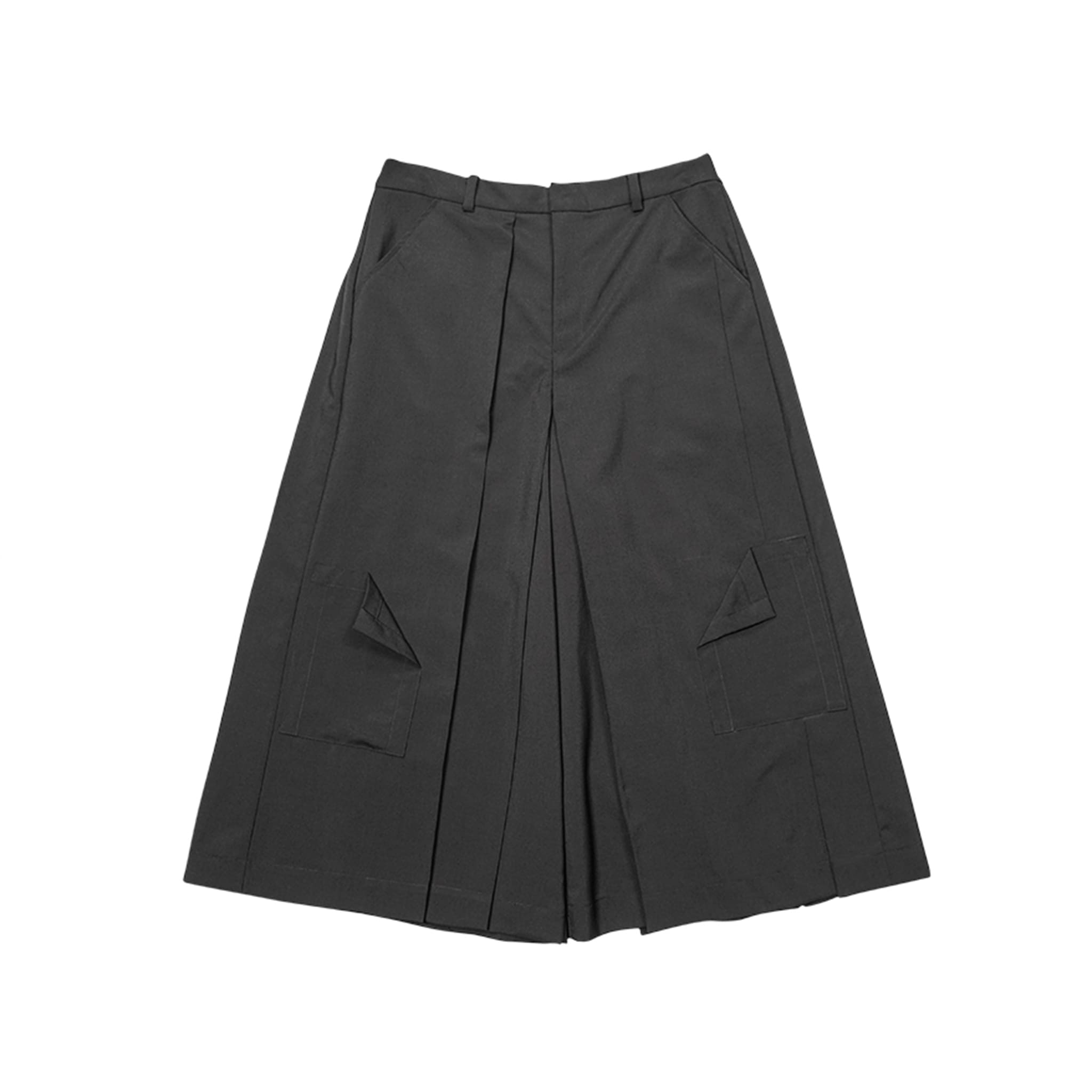 Deconstructed Wide-Leg Skirt Pants With Pleats In Back