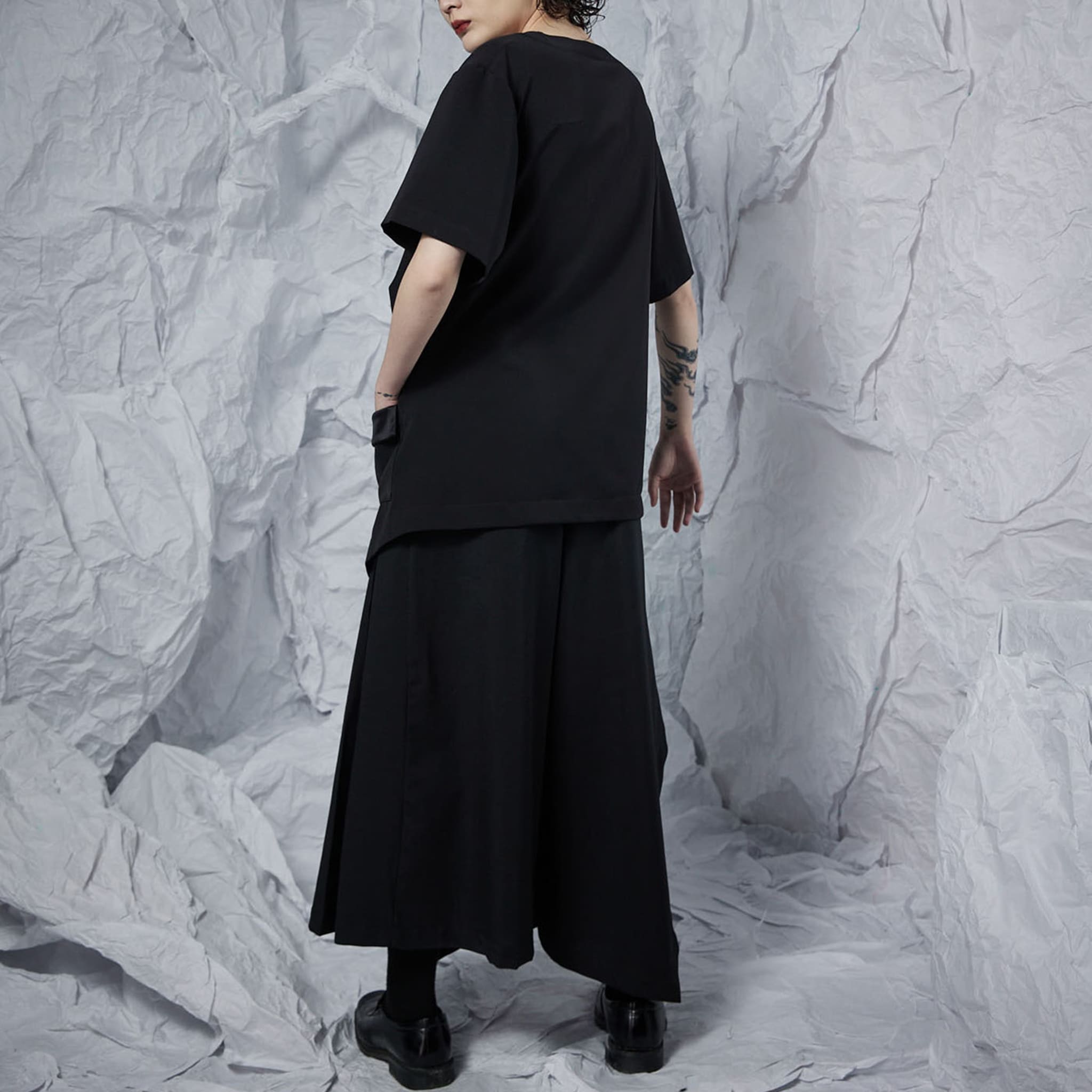Draping Wide-Sleeve Top