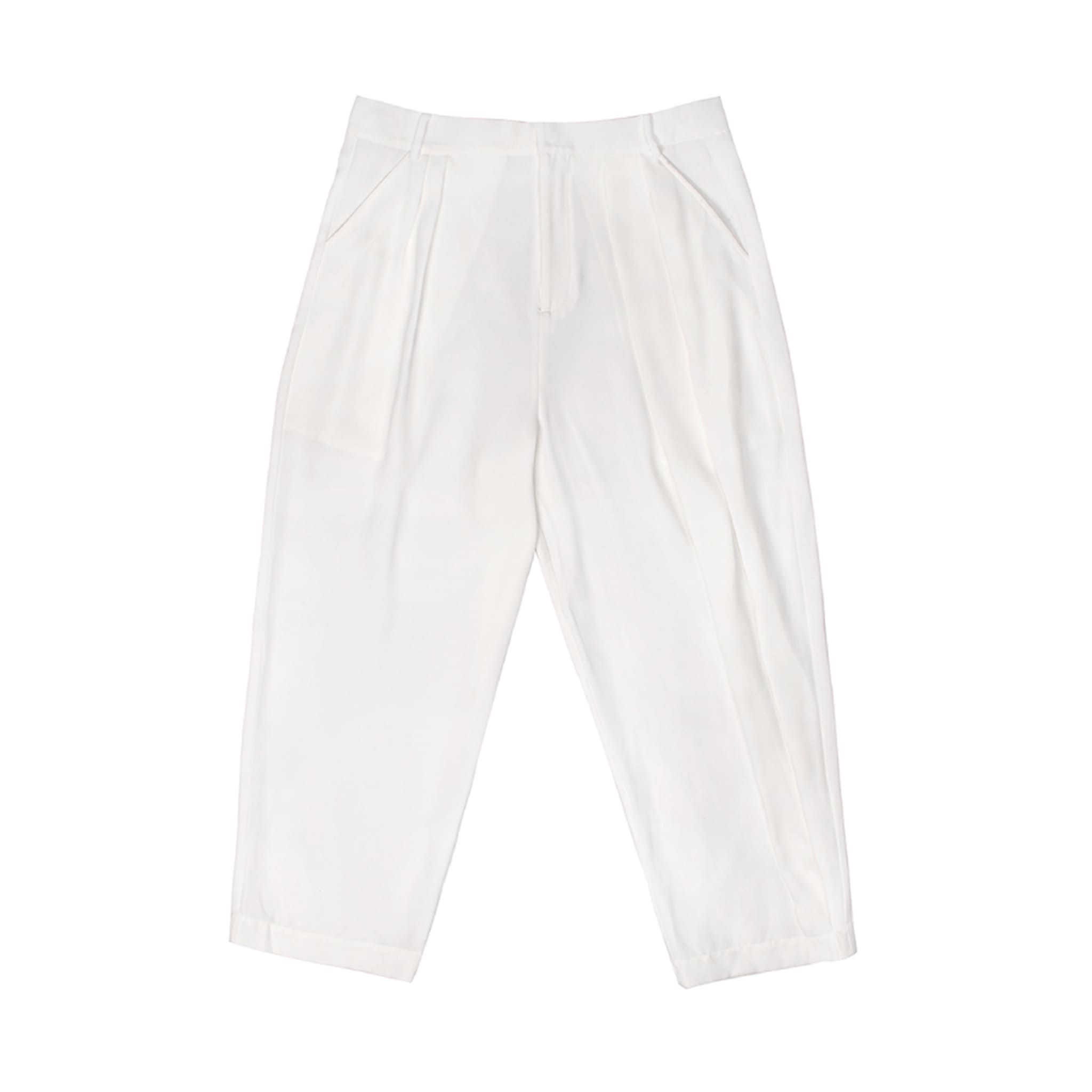 White Harlem Style Pleated Suit Pants