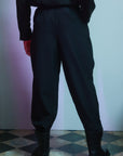 Black Harlem Style Pleated Suit Pants