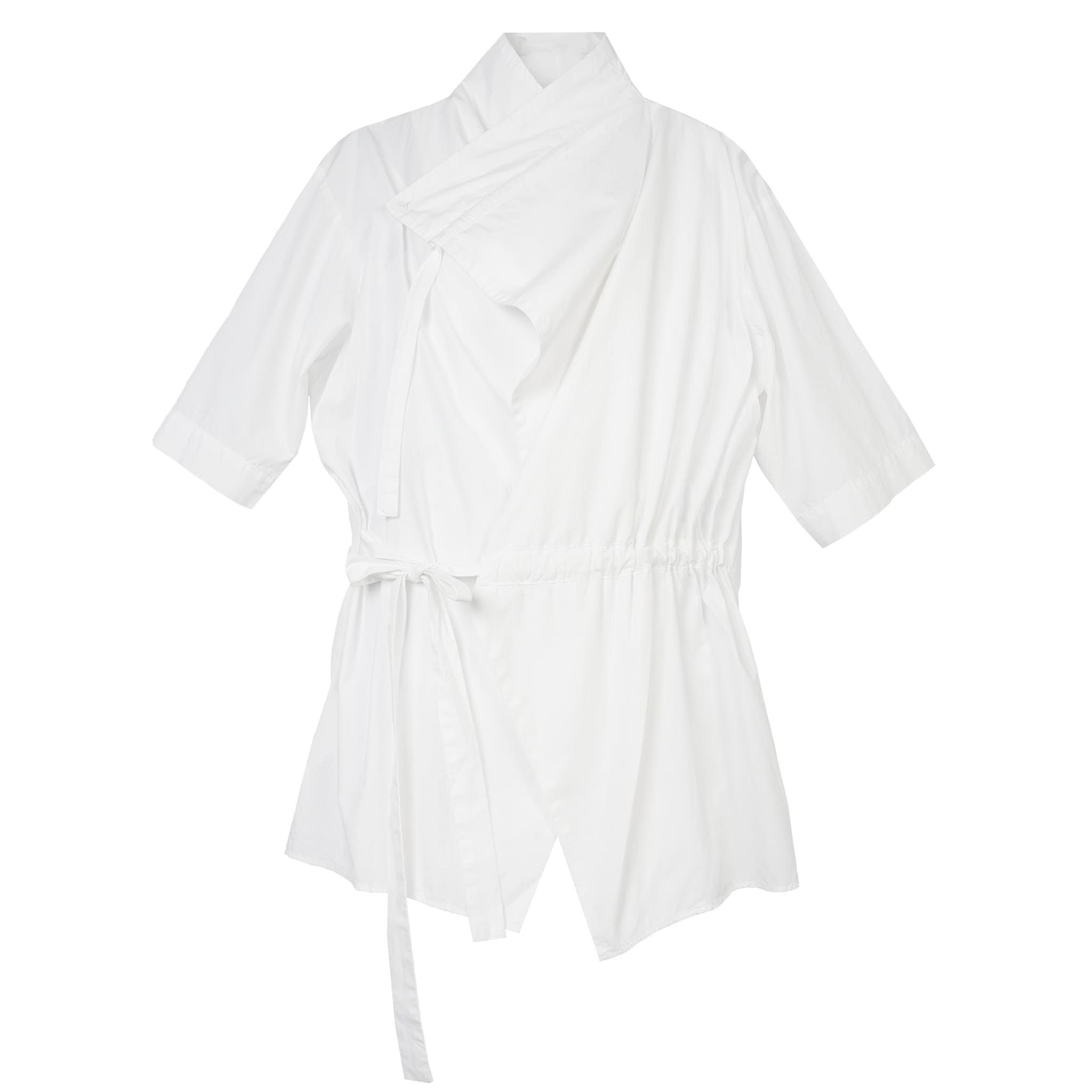 Kimono Style Deconstructed Shirt With Short Sleeves