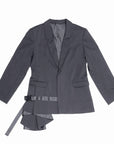 Side Draping Buckle Suit