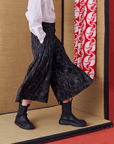 Japanese-style Short Wide-leg Trousers with Back Panel - Avant Gardist