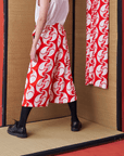 Japanese-style Short Wide-leg Trousers with Back Panel - Avant Gardist