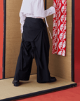 Back Panel Tie Waist Wide-leg Trousers - Avant Gardist