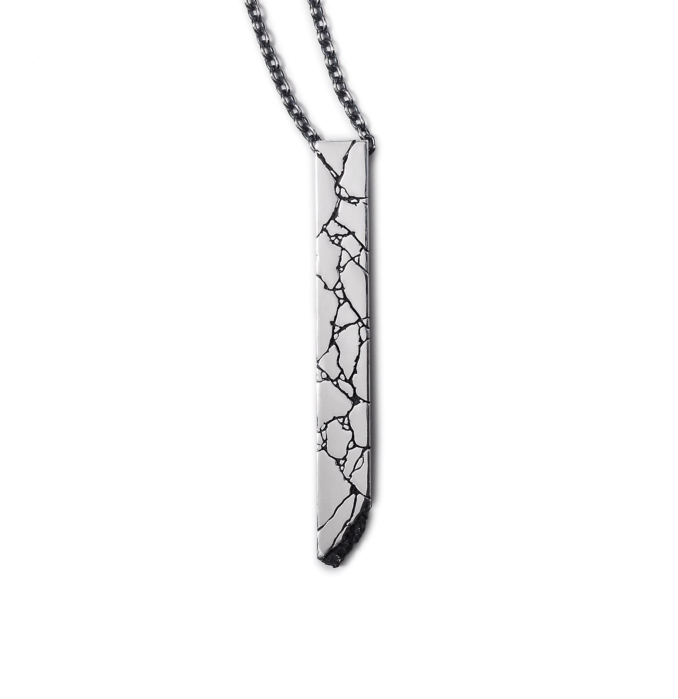 cracks - silver necklace
