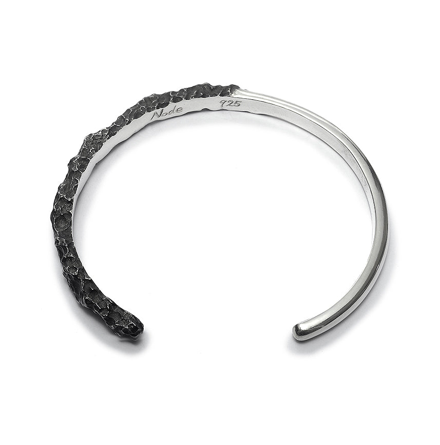 erosion - Half polished sterling silver bracelet