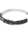 erosion - Half polished sterling silver bracelet