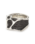 fusion - Square sterling silver combination signet ring