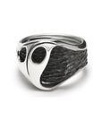 fusion - oval sterling silver combination signet ring