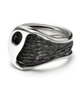 fusion - oval sterling silver combination signet ring - Avant Gardist