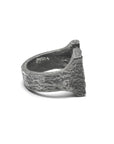 weathering - Square sterling silver signet ring