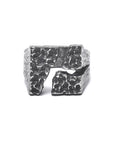 weathering - Square sterling silver signet ring - Avant Gardist