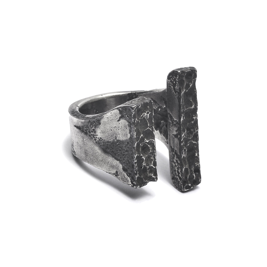 weathering - sterling silver bold ring