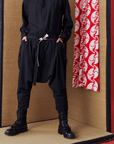 Back deconstructed color-blocked low-rise pants - Avant Gardist