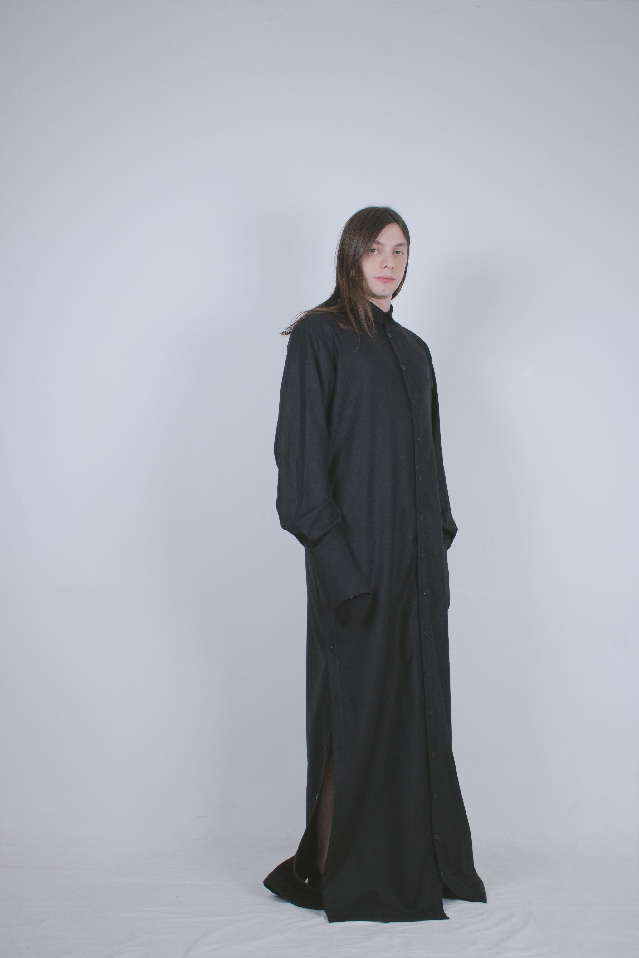 Black Wool Dual Shirt