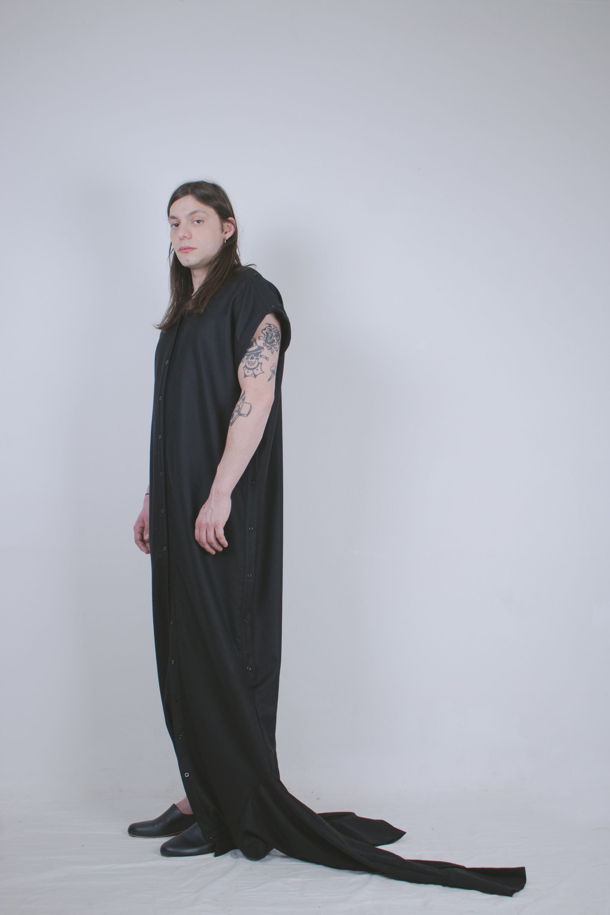 Black Wool Dual Shirt