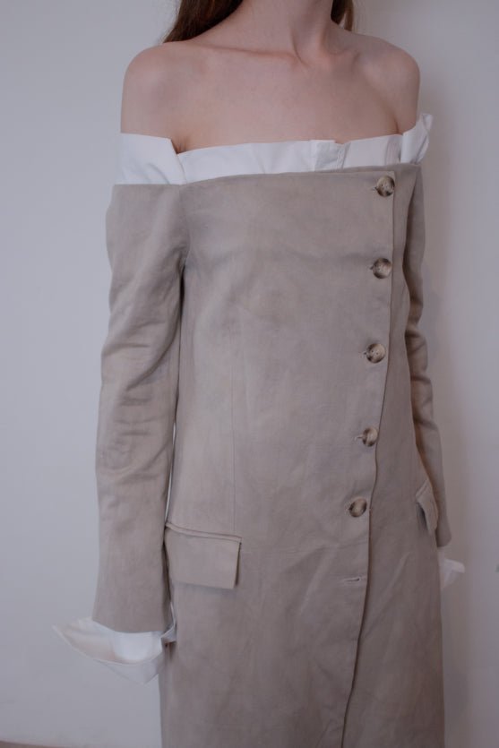 Naturally Dyed Elongated Cropped Tailored Jacket - Avant Gardist