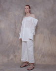 Cropped White Cotton Shirt - Avant Gardist