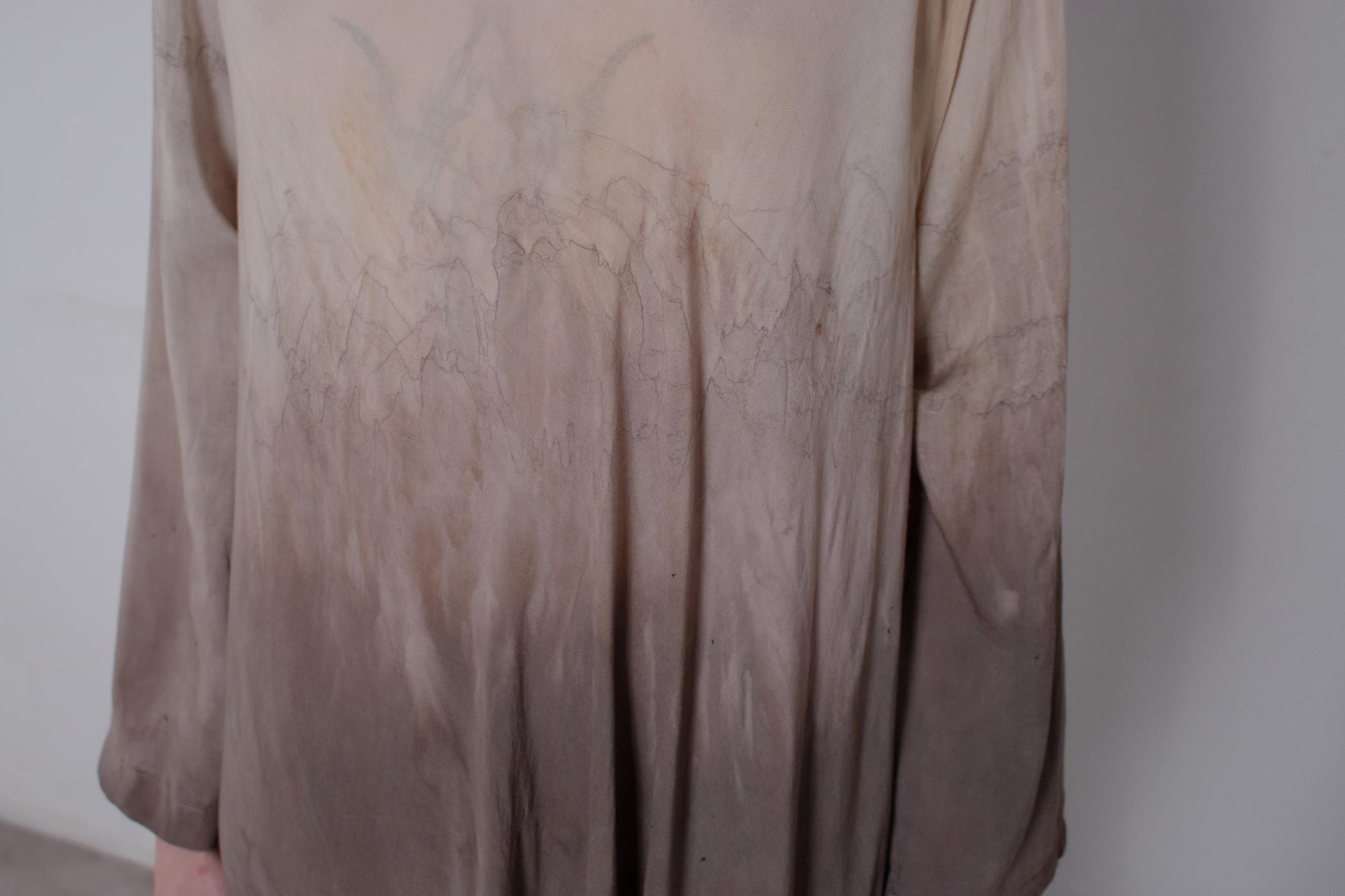Naturally Dyed Dark Cotton Voile Dress - Avant Gardist