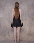 Backless Black Cotton Shirt