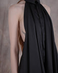 Backless Black Cotton Shirt