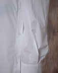 Elongated Cropped White Cotton Shirt