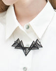 String Art series -Quintuple Triangular Necklace - Avant Gardist