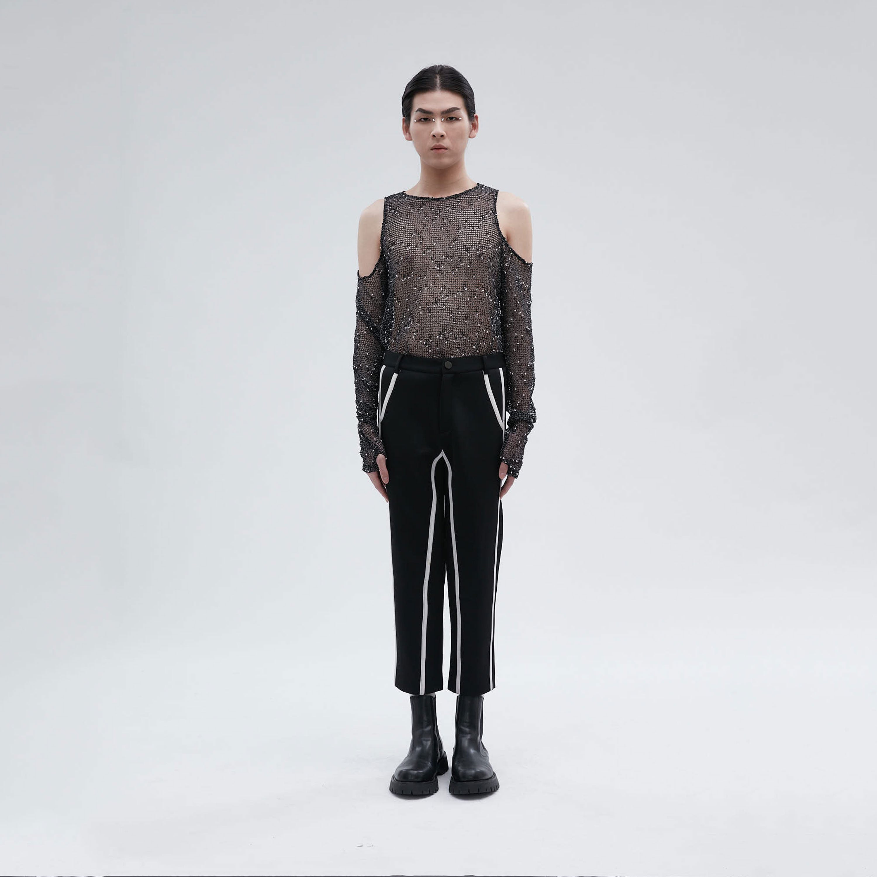 Black Silver-line Trousers