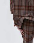 Brown checked short coat