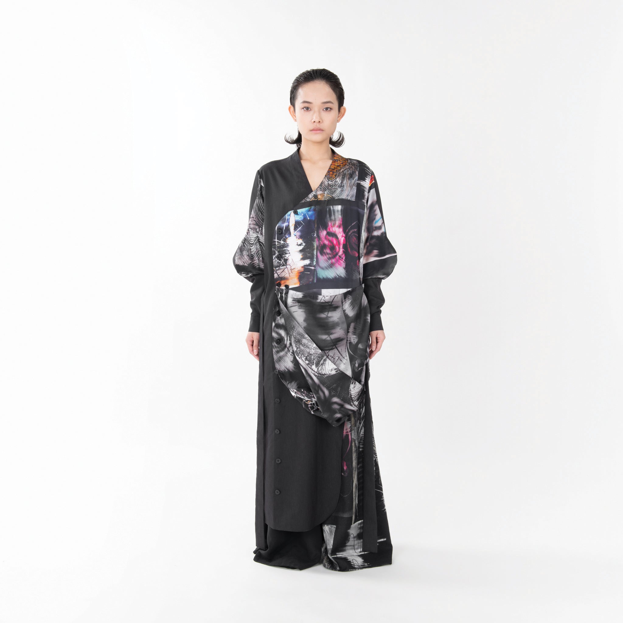 SOUND-WAVE PRINTS LONG SHIRT